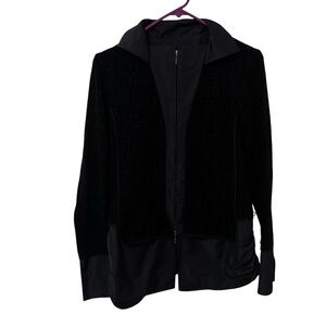 Trunk Hiroko Koshino black Lyocell nylon blend zip up jacket 40